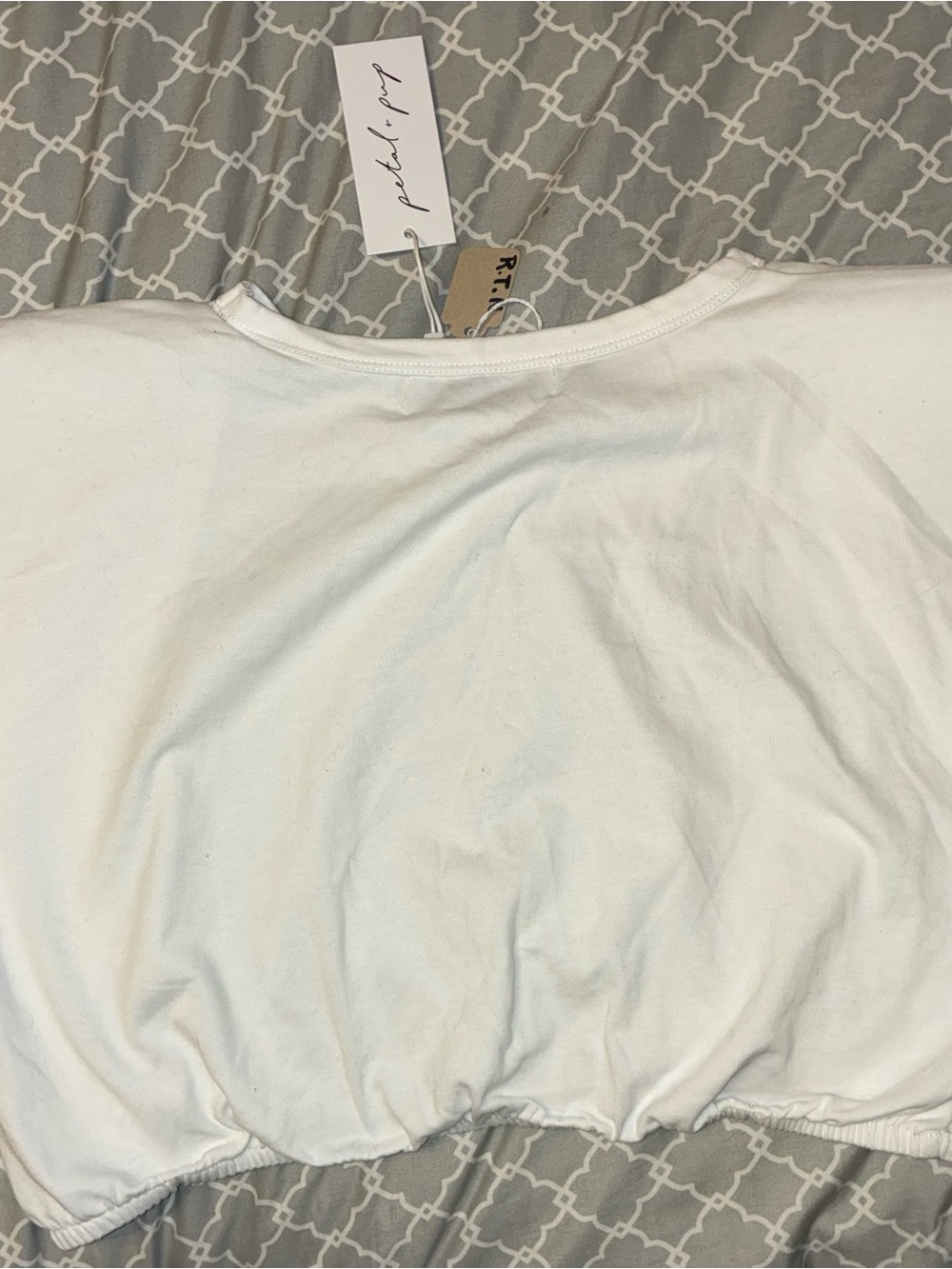 Petal & Pup White Cropped Women's Top